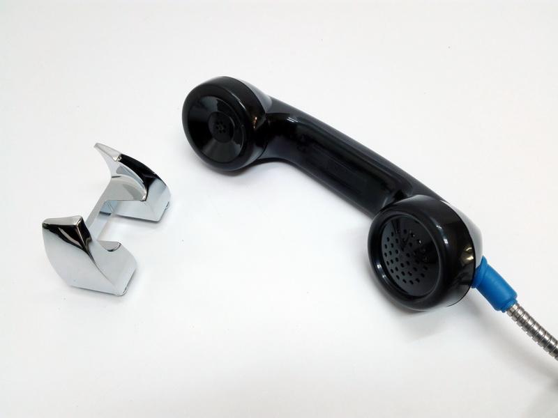 auricular telefono carcel +soporte pared plast metal 20.5x6-7.5x5.5-8 cable 80 8u